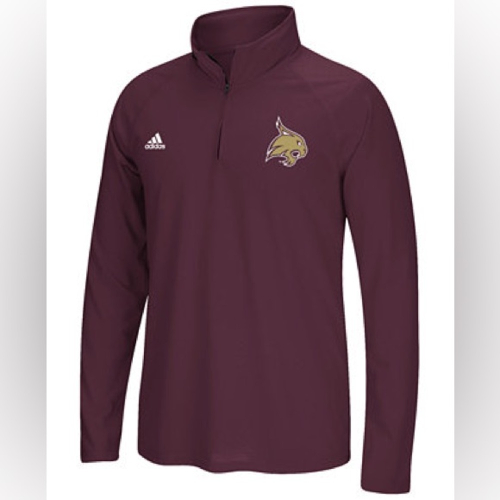 Adidas Men's Texas State Bobcats Ultimate Tee Quarter-Zip Pullover Large